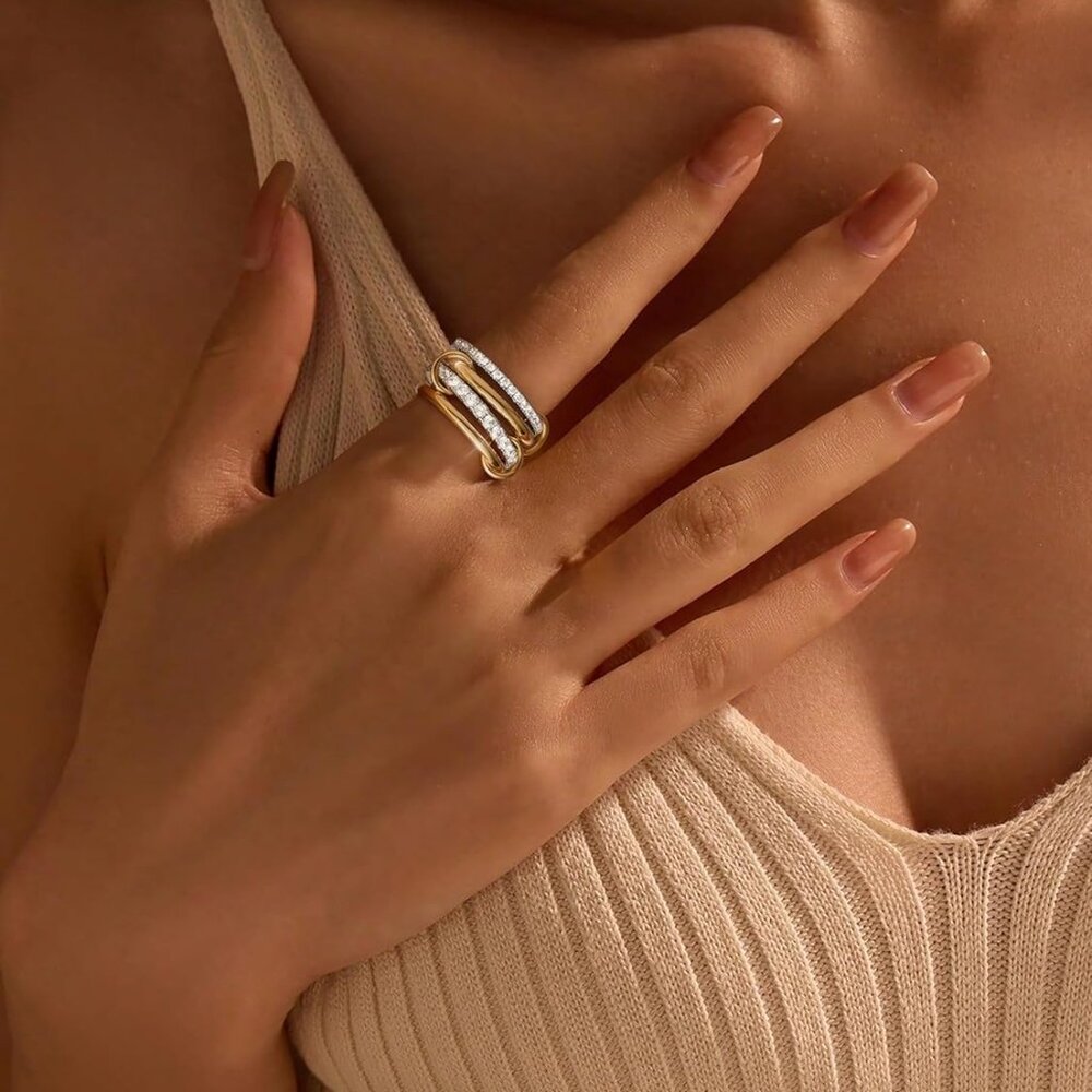 Hypoallergenic Stackable Gold Rings Set - Tarnish… - image 8